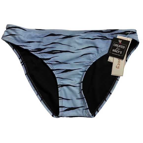 Hula Honey Blue Wild Cat Hipster Bikini Swim Bottoms Tiger Print Juniors Medium - Picture 2 of 15